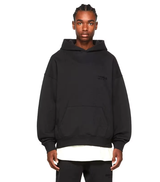Essentials Fear of God Light Oatmeal Hoodie - Black