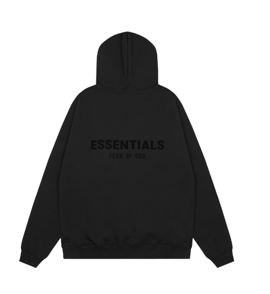 Essentials Fear of God Light Oatmeal Hoodie - Black