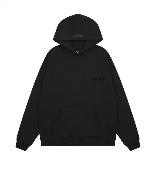 Essentials Fear of God Light Oatmeal Hoodie - Black